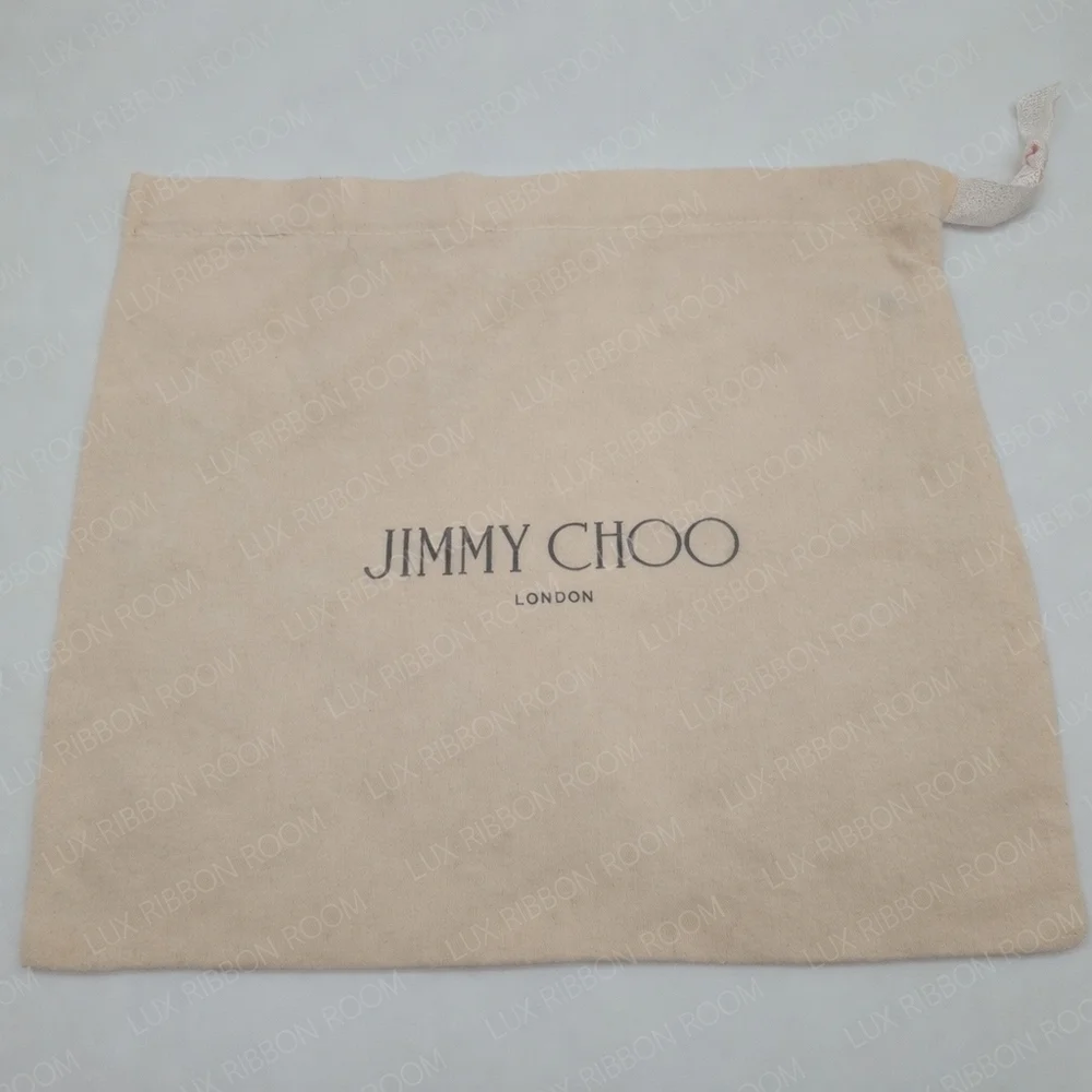 JIMMY CHOO LONDON Cotton Drawstring Dust Bag Shoe Storage Neutral Beige EUC